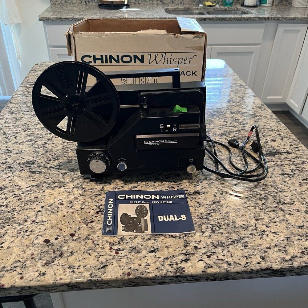 Chinon Whisper Silent Dual 8 Movie Projector - 8mm and Super 8mm film projector